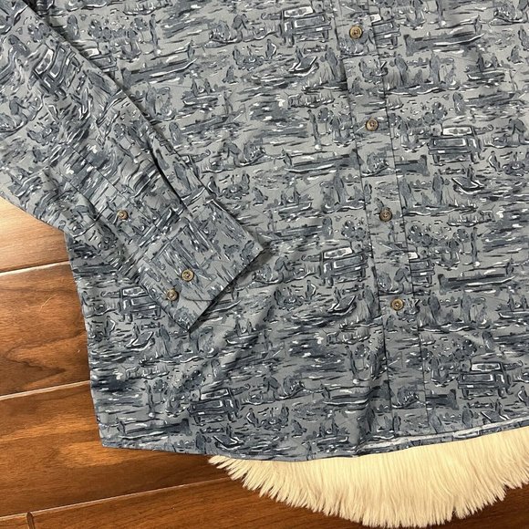 Southern Tide Blue Patterned Casual Button Down Shirt - Picture 3 of 8